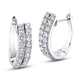 TWO ROW DIAMOND HUGGIE EARRINGS